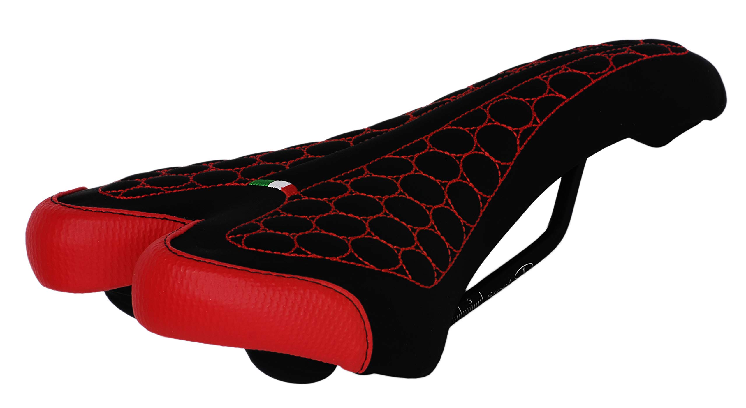 Selle Montegrappa FatBike Bicycle Saddle MTB Trekking Unisex SM 4010 in 6 Colors Made in Italy black-red