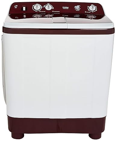Haier 8 kg Semi-Automatic Top Loading Washing Machine (HTW80-1128BT, Burgundy)