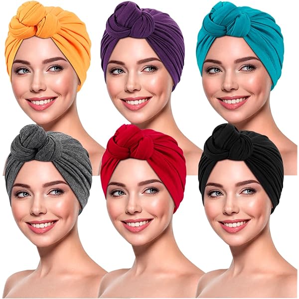 Oumrote 4 Pieces Soft Cotton Chemo Headwear for Women 