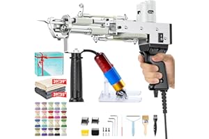 Riiai Tufting Gun Starter Kit, Tufting Gun with Carpet Trimmer Rug Making Kit, Rug Gun Cut & Loop Pile for Making Rugs, Carpet Trimmer Tufting for Sculpting (Black Tufting Gun with Trimmer and Case)