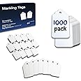 EasyTwelve - 1000 Pieces Unstrung Price Tags for Clothes 1.75 x 1.093 inches, Hang Tags Labels for Clothing, Retail, Sale, Tagging Gun Refill