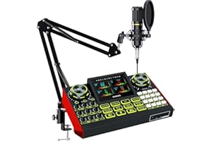 CRYOSURF G9 Podcast Equipment Bundle with 3.5mm Condenser Microphone for Pc/Phone Live Streaming Singing Gaming, Podcast Microphone Bundle with Live Sound Board Audio Mixer,Voice Changer, Denoise,DJ Sets