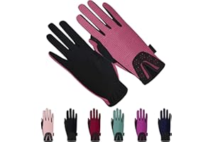 Thapower Women Horse Riding Gloves Winter Equestrian Horseback Gloves Lady Youth Girl Outdoor Star Pattern Mitts Perfect for Biking Cycling Gardening