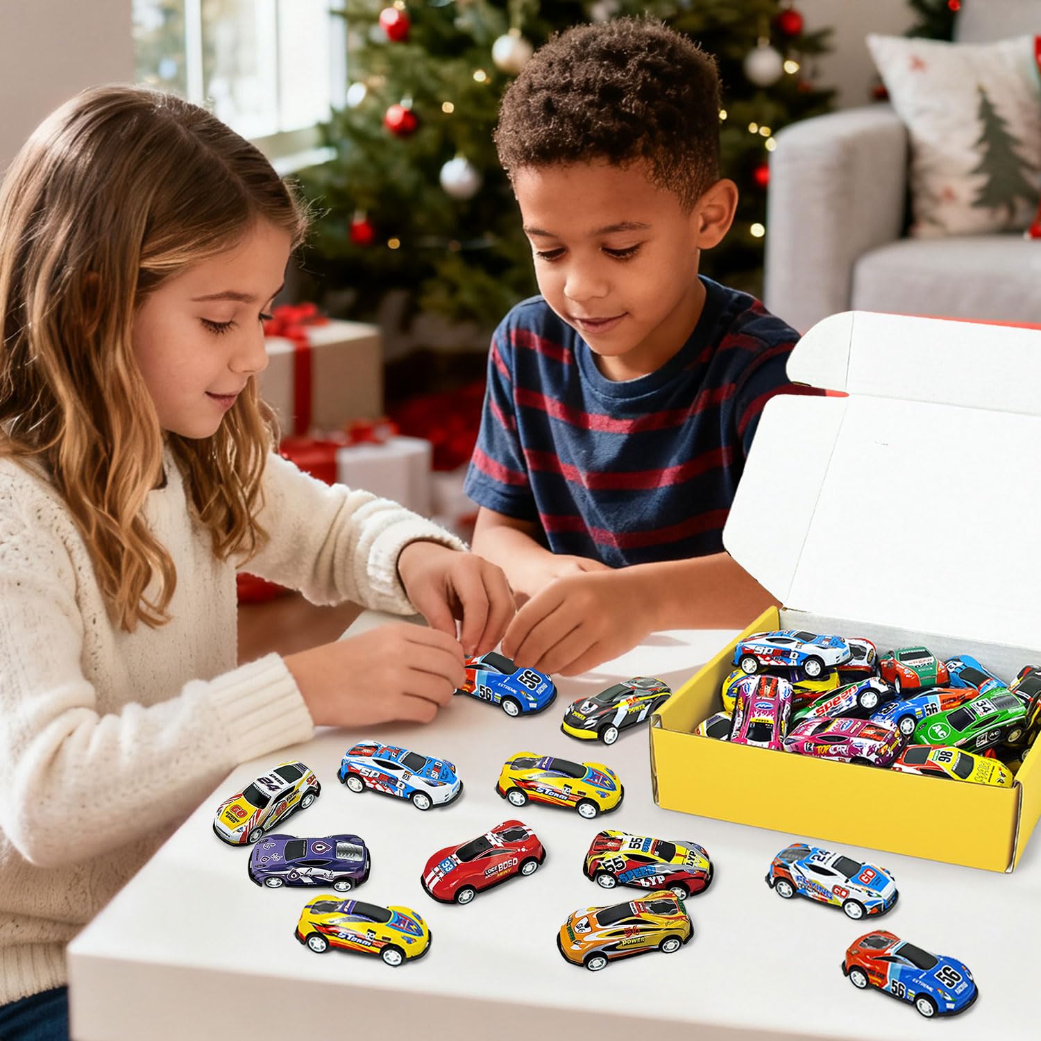 Vileafy 30 Mini Race Cars for Classroom Prizes, Party Favors for Kids 4-8 Years Old, Bulk Small Pull Back Car Toys for Treasure Box, Mini Toys Cars for Boys and Girls Christmas Stocking Stuffers