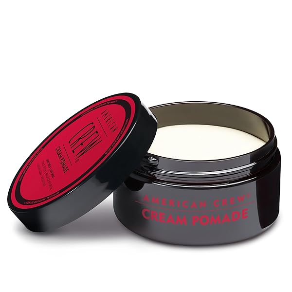 AMERICAN CREW MEN’S HAIR CREAM POMADE, LIKE STYLING GEL WITH LIGHT HOLD & LOW SHINE, 3 OZ