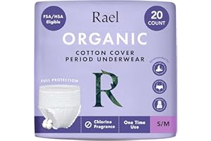 Rael Disposable Underwear for Women, Organic Cotton Cover - Incontinence Pads, Postpartum Essentials, Disposable Underwear, U