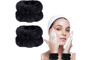 Taocar 2pcs Wrist Towels for Washing Face,Face Washing Wristbands, Flannel Wrist Wash Towel Band, Absorbent Wrist Bands for Washing Face, Stretchy Wrist Spa Washband, Wrist Wash Bands for Women, Men