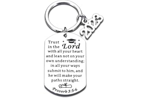 KINMES Graduation Gifts for Him Her Class of 2023 High School College Graduation Grad Senior 2023 Gifts for Boys Girls Son Daughter Friend PHD Master Graduation Gifts for Men Women Bible Verse Keychain