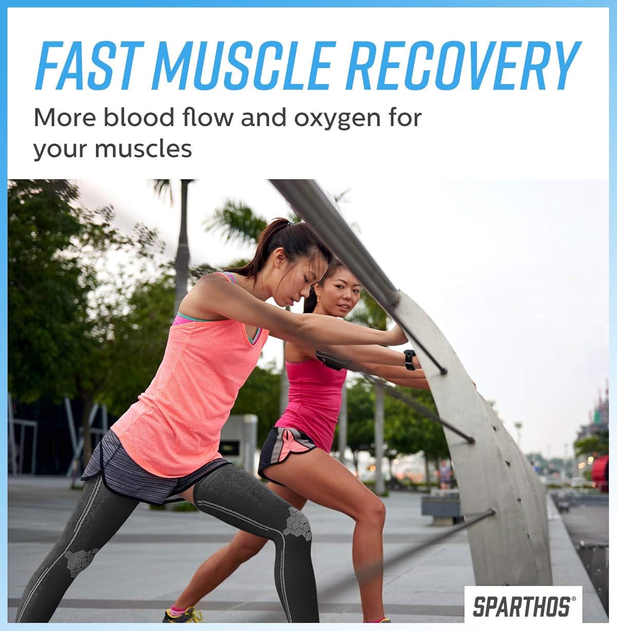 Sparthos Leg Compression Sleeves - Aid in Recovery and Support Active Lifestyle - Innovative Breathable Elastic Blend - Anti Slip, Day & Night Wear : Clothing