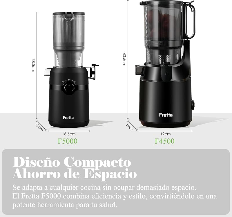 Extractor de Zumos y Verduras, Apertura de 108MM y Capacidad de 1L, Licuadora Prensado en Frio para Verduras Frutas Enteras, 200W Slow Juicer Machine, Fácil Montaje y Limpieza, Sin BPA (Negro)