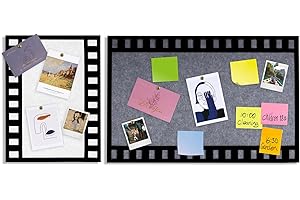 WEJOZEE ​Set of 2 Felt Bulletin Board Tiles, Self Adhesive Felt Pin Board Wall Tiles for Photos, Pictures, Memos (White+Grey, 23.6x15.7 + 15.7x11.8)