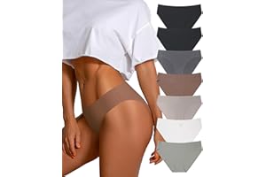 Levao 7 Pack Seamless Underwear for Women Sexy Low Rise Bikini Panties Invisibles Briefs