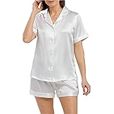 Fishers Finery Women's 100% Mulberry Silk Short Pajama Set; Short Sleeve