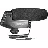 Vidpro XM-45 Professional Condenser Shotgun Video Microphone Includes Furry Windscreen, Foam Windshield &amp; Pouch