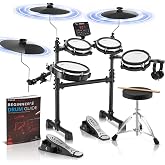 AKLOT B-CORE530 Electric Drum Set: Dual-Zone Quiet Mesh Drum Pads, 10&rsquo;&rsquo; Dual-Trigger Cymbals, Height-Adjustable Rack, 360 Sounds, USB MIDI, Lesson Book, Throne, Sticks, Headphones