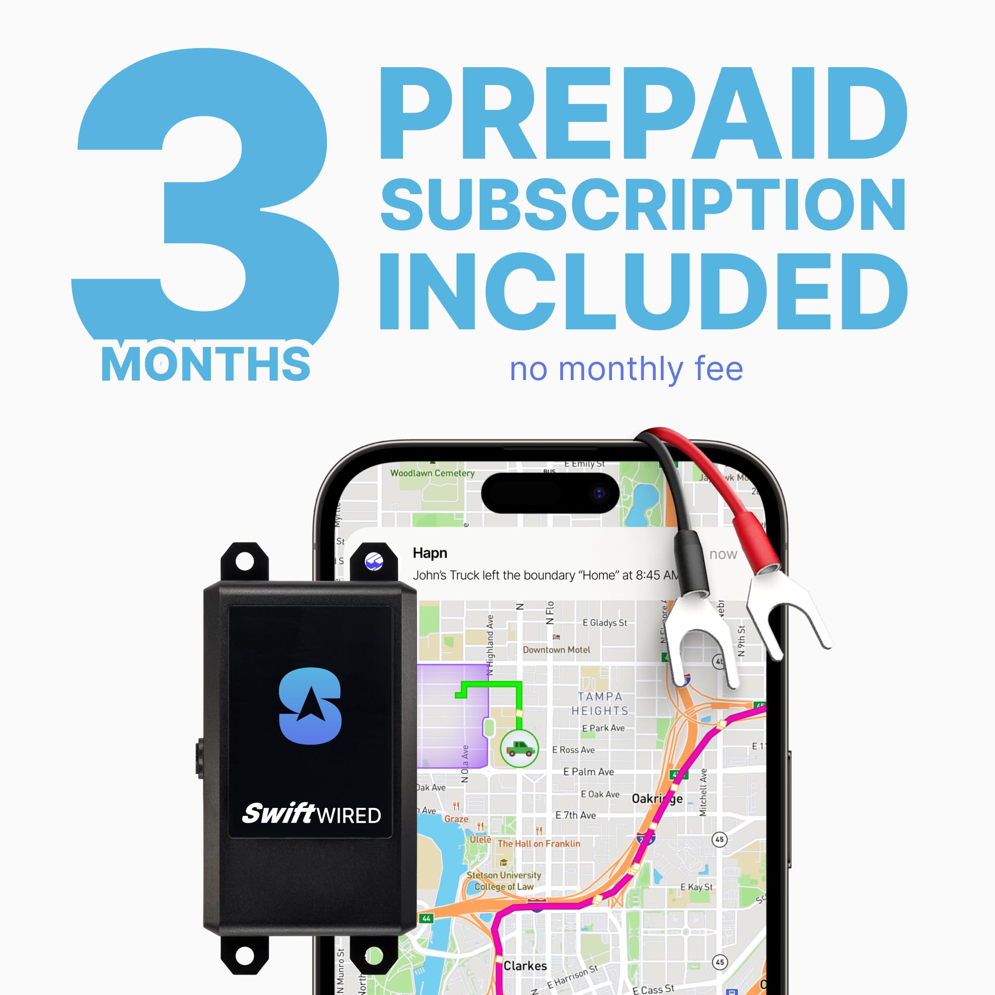 Spytec Wired GPS Tracker for Vehicles, Cars & Trucks | 3 Mo Prepaid Subscription | Waterproof Real-Time GPS Tracker, Speeding & Geofencing Car Tracker Alerts, E-Z Install | US, Rural & Global Coverage