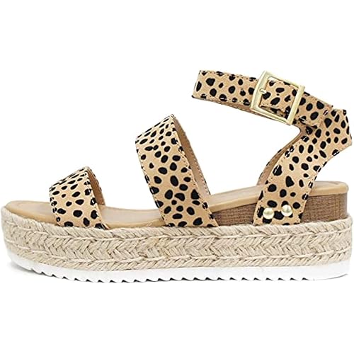 Ankle Strap Platform Wedge Casual Black 