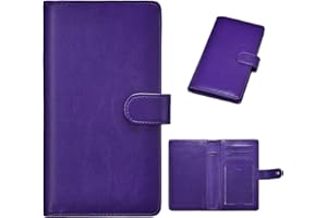 HOFFI Checkbook Covers- Leather RFID Check Registers for Personal Checkbook，Women&Men Wallets with Checkbook Holder Case (Purple)