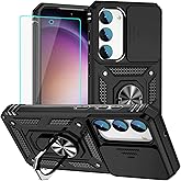 for Samsung S23 Case with HD Screen Protector: [Military Grade 20ft. Drop Tested] Ring Shockproof Protective Phone Case for -