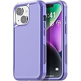 AICase iPhone 14 (6.1") Heavy Duty 3-Layer Rugged Case - Military Grade Shockproof, Slim Fit, Anti-Slip, Purple