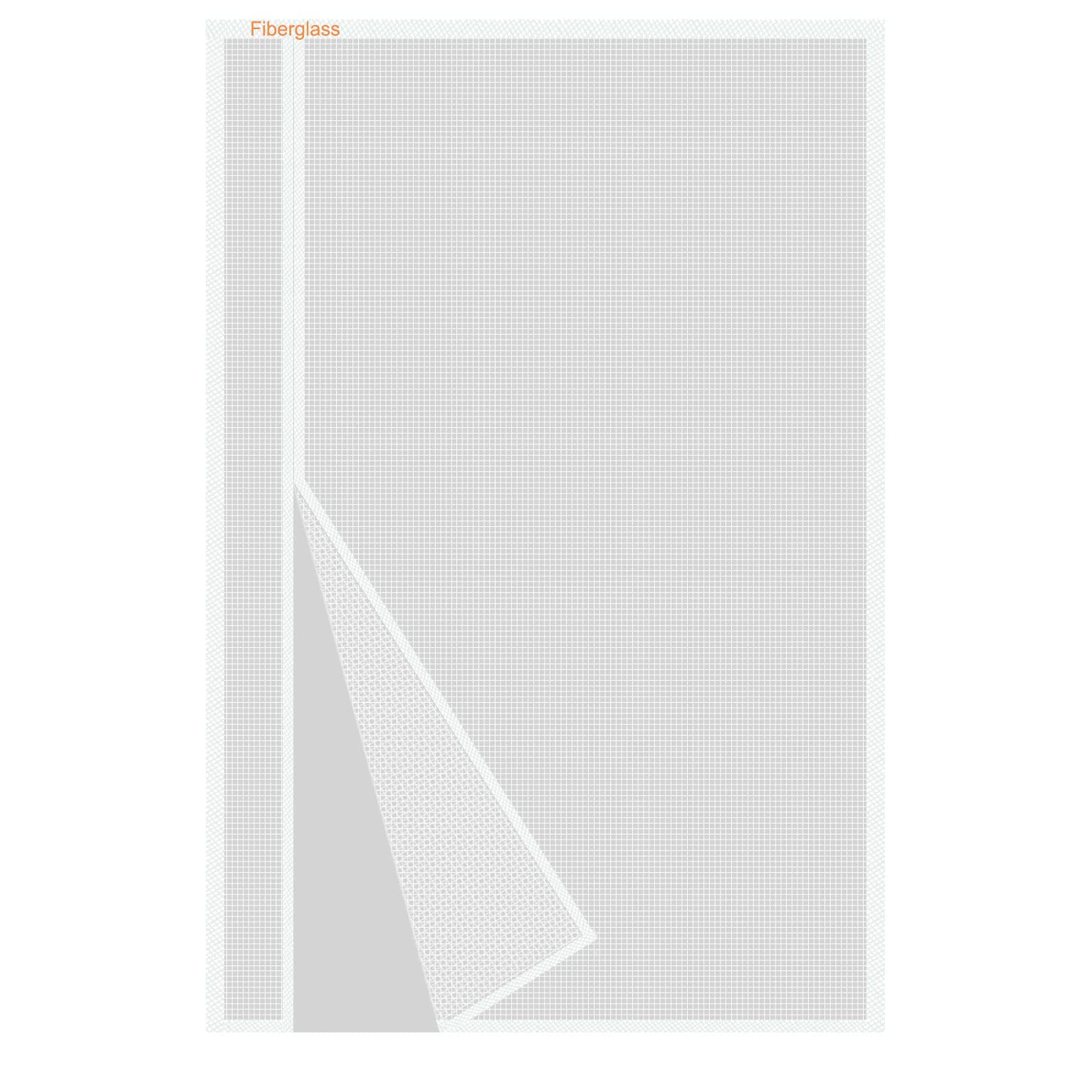 Risareyi Side Opening Magnetic Screen Door in Fiberglass 32x90inch, White - Thicken Mesh Screen Magnetic Closure Keep Bugs Out, Reversible for Left/Right Door Image