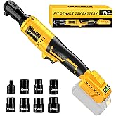 LITEKON Cordless Ratchet Wrench Set Compatible with𝗗𝗘-𝗪𝗔𝗟𝗧 20V Max Battery (No Battery) - 74Ft-lbs 650 RPM High Power 3/8-inch Brushless Electric Power Ratchet Wrench Tool with LED Light