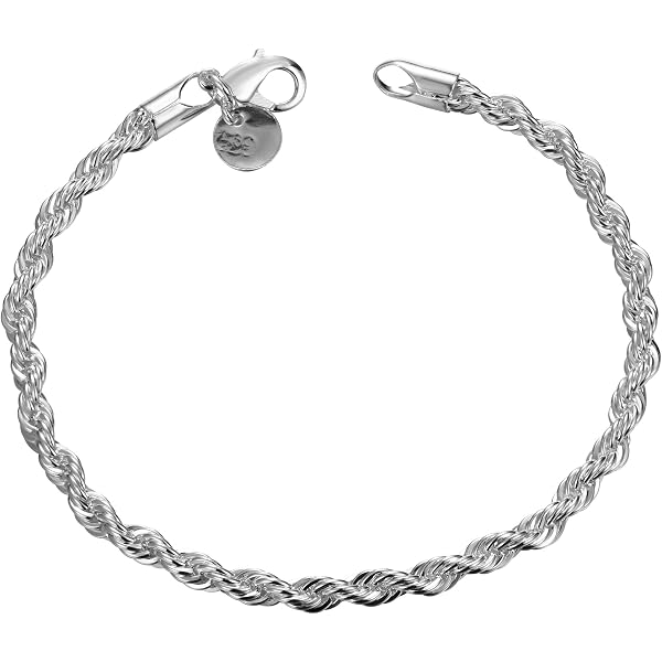 Greendou Fashion Jewelry 925 Sterling Silver 4 mm Twisted French