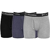 Columbia Men's Performance Cotton Stretch Boxer Brief-3 Pack, Black/Grey/Navy, 3X-Large