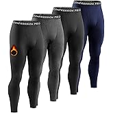 Dalavch 4 Pack Men Thermal Compression Pants,Fleece Lined Heated Leggings for Cold Weather Sports Athletic Winter Baselayer