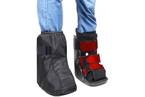 ARUNNERS Walking Boot Cover for Medical Brace Orthopedic and Fracture Cast with Integrative Slip-Resistant Rubber Sole (Black, Short, Medium)