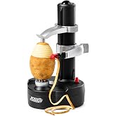 Starfrit Rotato Express Electric Peeler for Potatoes, Fruits &amp; Vegetables | Hands-Free, Safe &amp; Easy to Use, Effortlessly Peel, Spiralize, Zest &amp; More, Nonslip Base, Includes Spare Blades &amp; Thumb Knife