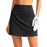 SANTINY 16" Golf Skorts Skirts for Women with 4 Pockets Women's High Waisted Stretchy Tennis Skirt Athletic Skort