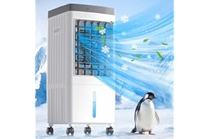 LERAT Portable Air Conditioners, Evaporative Air Cooler [40Hrs Lasting], Portable ac Unit w/ 2 Gal Water Tank & 3 Speeds, Personal Air Cooler with Remote, Fast Cooling Windowless Air Conditioner for Room