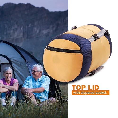 thumbnail image 2 of REDCAMP 17L Nylon Compression Stuff Sack - Lightweight Sack For Sleeping Bags & Gear (Orange, Size M) 2 of 12