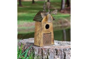 MOCOME 13" H Metal Bird Houses for Outside Hanging Birdhouses Outdoor (Windmill)