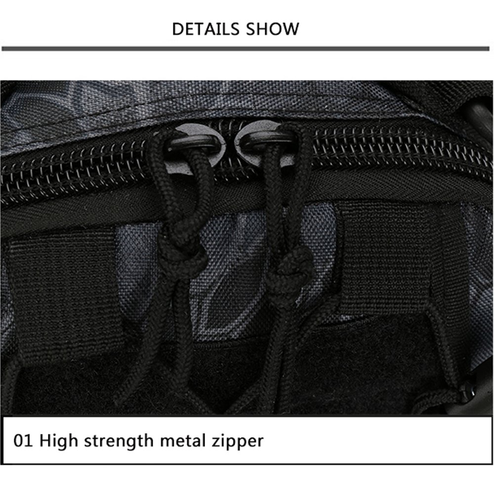Outdoor Shoulder Military Tactical Backpack, Sport Pack Daypack, Travel for Camping Hiking Trekking Bag (black python)