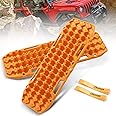 BUNKER INDUST Off Road Traction Boards, Pair Recovery Tracks Traction Mat for Vehicle Truck Jeep SUV, Mud, Snow, Sand Ramp-Orange Emergency Tire Traction Pads