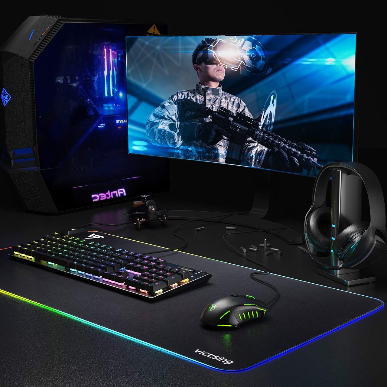 PICTEK Gaming Mouse Wired [7200 DPI] [Programmable] [Breathing Light] Ergonomic Game USB Computer Mice RGB Gamer Desktop Laptop PC Gaming Mouse, 7 Buttons for Windows 7/8/10/XP Vista Linux, Black: Computers & Accessories