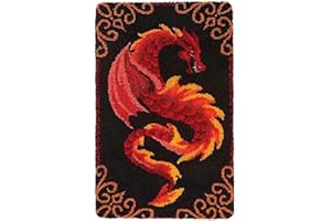 YOOTOM Latch Hook kit Rug DIY Handcrafts for Kids Adults, Pre-Printed Canvas Handmade Carpet Cushion Crochet Yarn Needlework Tapestry 3D Crafts for Home Decor, 20x15in