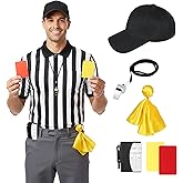 Tinyones Striped Referee Shirt Halloween Costume Men's, Football Soccer Sports and Halloween Cosplay