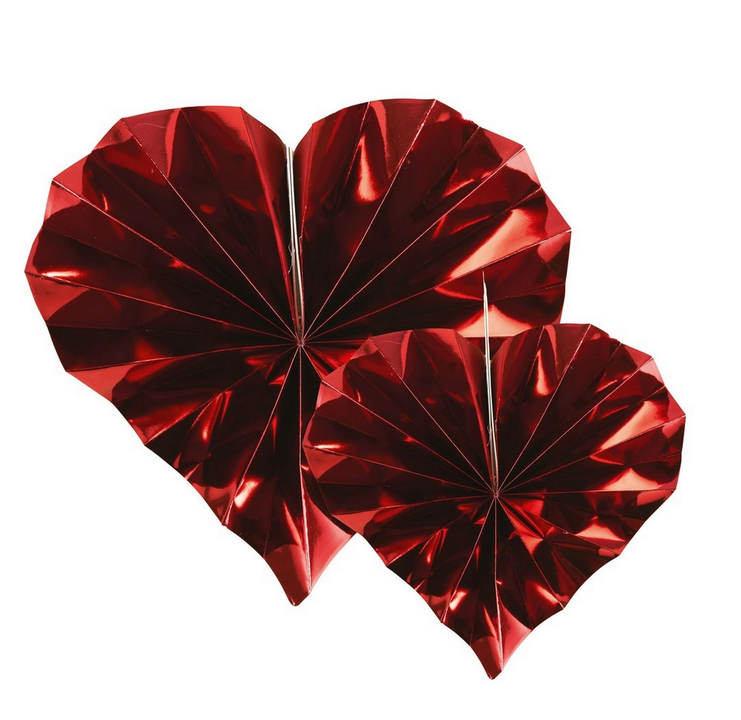 P'tit Clown re22655 Set of 6 Hearts Rosettes Red