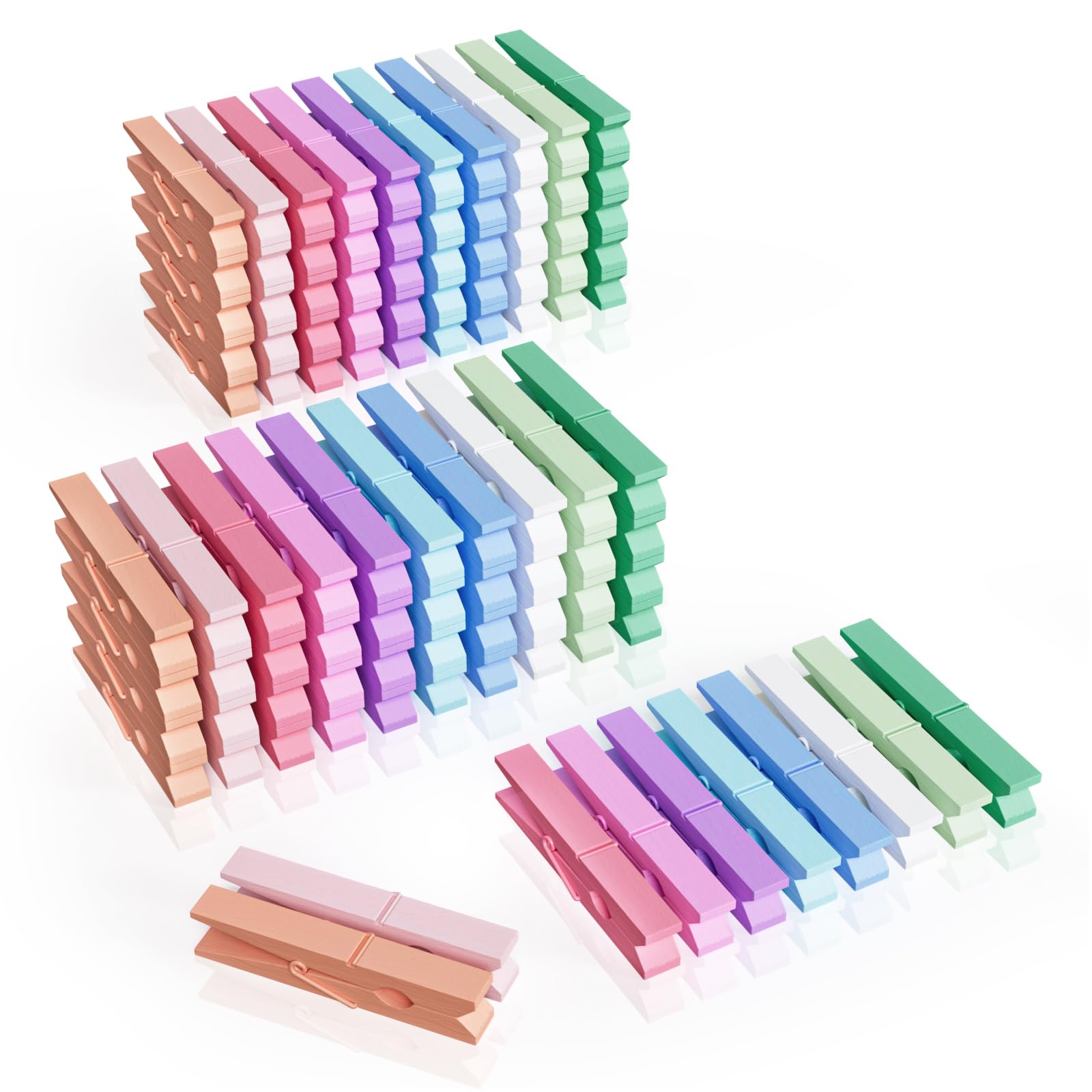 Photo 1 of 100Pcs Colored Clothespins Bulk, 2.9 Inch Clothes Pins Wooden for Crafts, Pastel Colorful Clothespins for Hanging Clothes Picture, Laundry Clips Cheer 10 Colors