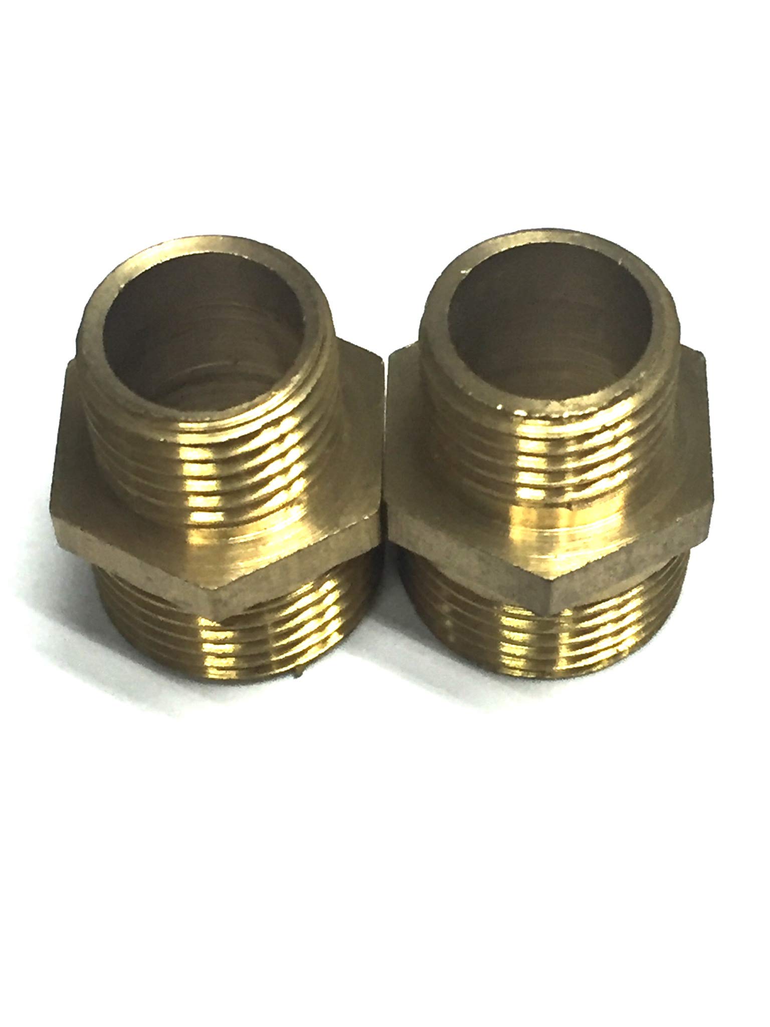 VEDA 2 pecs Brass Hose Tap Connector Male Thread Plumbing Water Pipe Adaptor Fitting 13 Sizes (1/4" BSP to 3/8" DN8 to DN10)