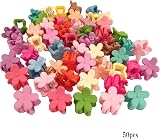 MEKEET 50Pcs Flower Hair Clips Mini 0.51 Inch Plastic Claw Clips view 5