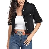 MISS MOLY Women's Jean Jackets Stretch Cropped Half Sleeve Classic Denim Jackets Causal Summer Outerwear
