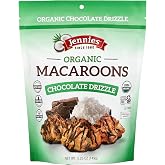 Jennies Organic Chocolate Drizzle Coconut Macaroons, 5.25oz | Dairy Free | Gluten Free | Peanut Free | Individually Wrapped
