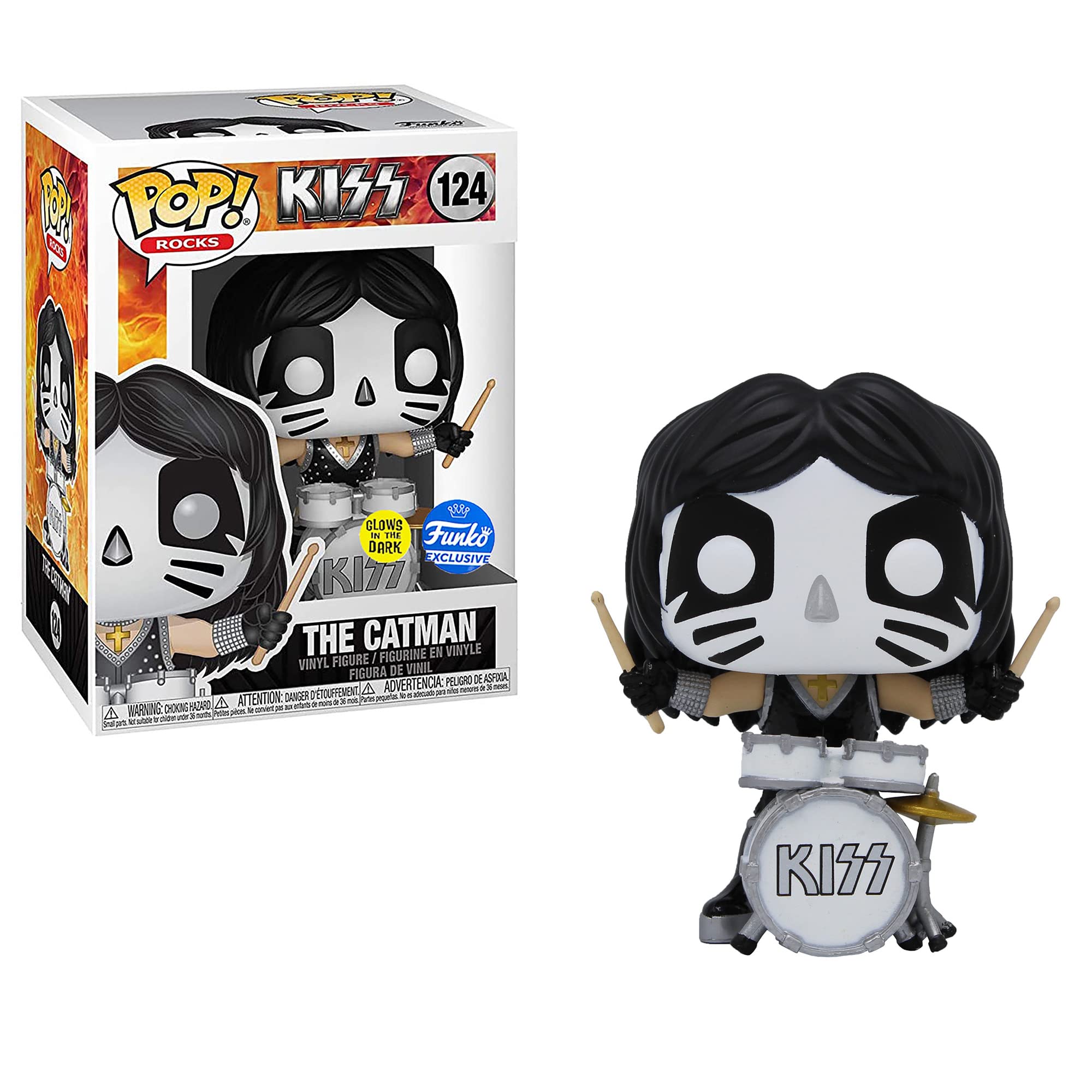 Funko Pop! Rocks 64505 Kiss - The Catman Glow in the Dark Exclusive #124