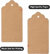 G2PLUS Kraft Paper Gift Tags 100 Pcs Large 5x10cm Brown Blank Tags view 4