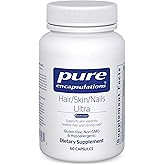 Pure Encapsulations Hair/Skin/Nails Ultra Advanced Beauty Supplement - Biotin & Collagen Supplement for Healthy Hair, Strong Nails & Youthful Skin Support* - 60 Capsules