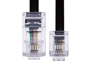 Keple 2m RJ11 to RJ45 Cable RJ11 to RJ45 Cable Phone Telephone Cord RJ11 6P4C to RJ45 8P8C Connector Plug Cable for Landline Telephone (Black)